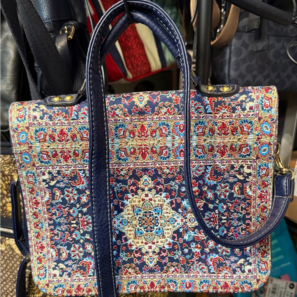 Elegant Blue Patterned Women's Bag